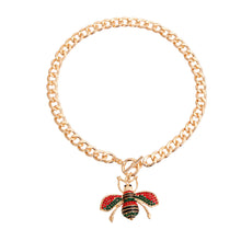 Load image into Gallery viewer, Red and Green Bee Toggle Necklace