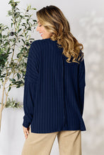 Load image into Gallery viewer, Basic Bae Full Size Ribbed Round Neck Slit Knit Top -