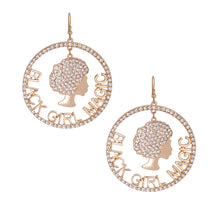 Load image into Gallery viewer, Gold Black Girl Magic Earrings