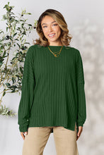 Load image into Gallery viewer, Basic Bae Full Size Ribbed Round Neck Slit Knit Top -