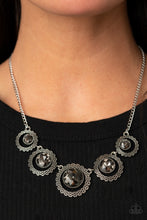 Load image into Gallery viewer, PIXEL Perfect - Silver Smoky Rhinestone Necklace | Paparazzi