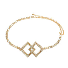 Load image into Gallery viewer, Gold Embellished Diamond Chain Belt