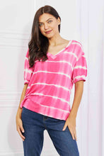Load image into Gallery viewer, Yelete Full Size Oversized Fit V-Neck Striped Top
