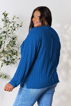 Load image into Gallery viewer, Basic Bae Full Size Ribbed Round Neck Slit Knit Top -
