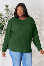 Load image into Gallery viewer, Basic Bae Full Size Ribbed Round Neck Slit Knit Top -