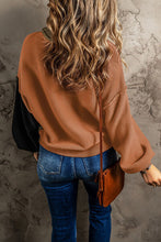 Load image into Gallery viewer, Contrast Round Neck Dropped Shoulder Sweater