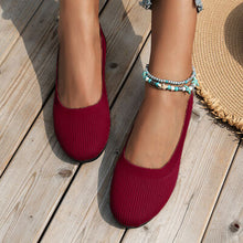 Load image into Gallery viewer, Round Toe Knit Ballet Flats
