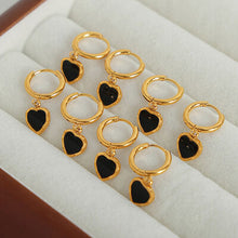 Load image into Gallery viewer, 18K Gold-Plated Heart Drop Earrings
