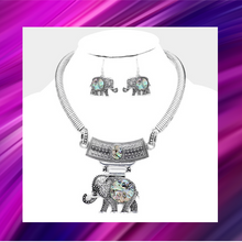 Load image into Gallery viewer, Elephant Pendant Necklace & Earrings 2 Pc. - N1020