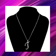 Load image into Gallery viewer, Letter T- Monogram Pendant Rhinestone Necklace - White - N1039