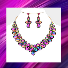 Load image into Gallery viewer, Oil Spill Multi Necklace & Earrings 2Pc. Set - N1030