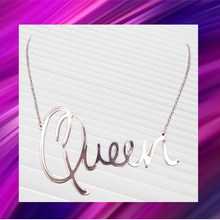 Load image into Gallery viewer, Queen Message Pendant Gold Necklace - N1072