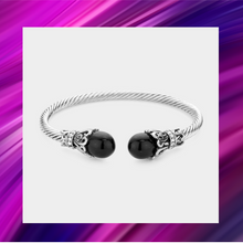 Load image into Gallery viewer, Twisted Rope Cuff Bracelet - Black Pearl Cuff Bracelet - B1009