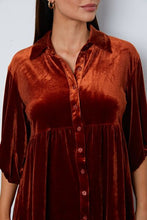 Load image into Gallery viewer, Velvet Tiered Button Up Collared Neck Shirt