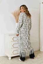 Load image into Gallery viewer, Multicolored Open Front Fringe Hem Cardigan
