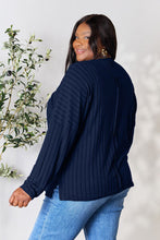 Load image into Gallery viewer, Basic Bae Full Size Ribbed Round Neck Slit Knit Top -