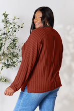 Load image into Gallery viewer, Basic Bae Full Size Ribbed Round Neck Slit Knit Top -