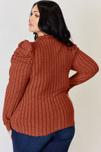 Load image into Gallery viewer, Basic Bae Full Size Ribbed Mock Neck Puff Sleeve T-Shirt