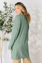 Load image into Gallery viewer, Basic Bae Full Size Ribbed Round Neck Long Sleeve Slit Top