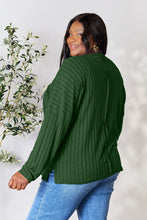 Load image into Gallery viewer, Basic Bae Full Size Ribbed Round Neck Slit Knit Top -