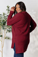 Load image into Gallery viewer, Basic Bae Full Size Ribbed Round Neck Long Sleeve Slit Top