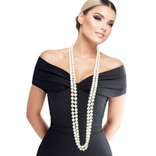 Load image into Gallery viewer, Necklace Cream Glass Endless Pearls for Women