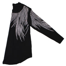 Load image into Gallery viewer, Long Sleeve Shirt Black Bling Wings for Women