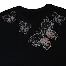 Load image into Gallery viewer, Bat Wing Sleeve T-Shirt Black Butterfly for Women