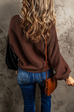 Load image into Gallery viewer, Contrast Round Neck Dropped Shoulder Sweater