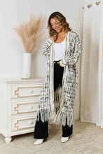 Load image into Gallery viewer, Multicolored Open Front Fringe Hem Cardigan