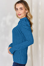 Load image into Gallery viewer, Basic Bae Full Size Ribbed Mock Neck Puff Sleeve T-Shirt