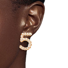 Load image into Gallery viewer, Pcs Designer-Inspired Gold Lady bag No.5 Charm Stud Earring Set