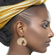 Load image into Gallery viewer, Gold Afro Queen Fishhooks