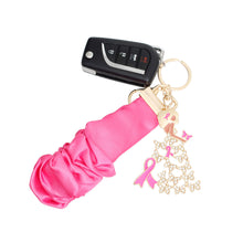 Load image into Gallery viewer, Gold Pink Wristlet Butterfly Keychain