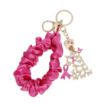 Load image into Gallery viewer, Gold Pink Wristlet Butterfly Keychain