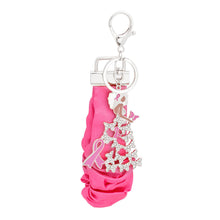 Load image into Gallery viewer, Silver Pink Wristlet Butterfly Keychain