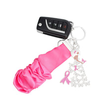 Load image into Gallery viewer, Silver Pink Wristlet Butterfly Keychain