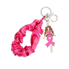 Load image into Gallery viewer, Silver Pink Wristlet Woman Keychain