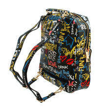 Load image into Gallery viewer, Black Graffiti Trolley Sleeve Backpack