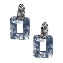 Load image into Gallery viewer, Black Marbled Stone Earrings