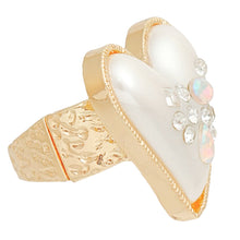 Load image into Gallery viewer, Gold Pearl Heart Ring