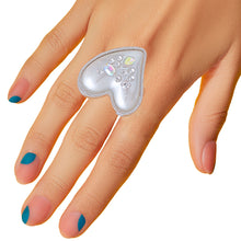 Load image into Gallery viewer, Silver Pearl Heart Ring