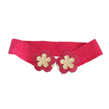 Load image into Gallery viewer, Stretch Belt Raffia Fuchsia Flower for Women