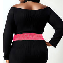 Load image into Gallery viewer, Stretch Belt Raffia Fuchsia Flower for Women