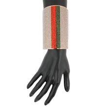 Load image into Gallery viewer, Trendy Striped Rhinestone Cuff Bracelet