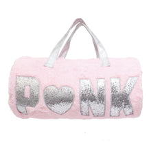 Load image into Gallery viewer, Pink Fur Glitter Duffel Bag