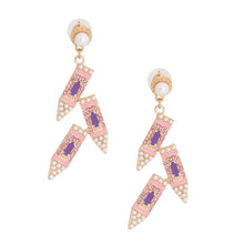 Load image into Gallery viewer, Pink Crayons Pearl Earrings