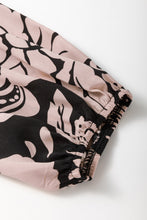 Load image into Gallery viewer, Black Plus Size Floral Printed Puff Sleeve Collared Maxi Dress
