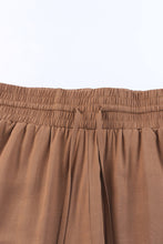 Load image into Gallery viewer, Brown Drawstring Elastic Waist Casual Wide Leg Pants
