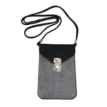 Load image into Gallery viewer, Black Rhinestone Cellphone Wallet
